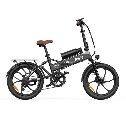 Vélo électrique PVY Z20 MAX IT - Moteur 250W Batteries 36V15AH+36V10.6AH Pneus de 20 Pouces Freins à Disques Hydrauliques - Gris