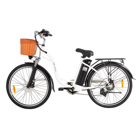 Vélo Électrique DYU C6 26 Pouces 25km/h - Moteur 350W Batterie 36V12.5Ah Freins à Disque - Blanc