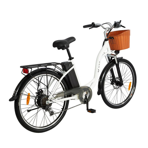 Vélo Électrique DYU C6 26 Pouces 25km/h - Moteur 350W Batterie 36V12.5Ah Freins à Disque - Blanc