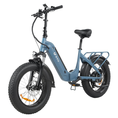 Vélo Électrique Pliant DYU FF500 20 Pouces 32km/h - Moteur 500W Batterie 48V14Ah Freins à Disque - Bleu