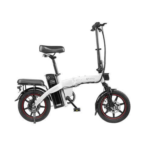 Vélo Électrique Pliant DYU A5 14 Pouces 25km/h - Moteur 350W Batterie 48V7.5Ah Freins à Disque - Blanc