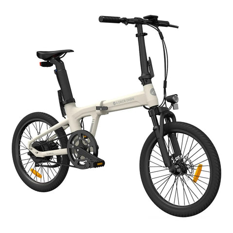 Vélo électrique pliant ADO Air 20S - Moteur 250W Batterie 36V9.6Ah Assisté Autonomie 100KM Freins à Disque Hydrauliques - Blanc Ivoire