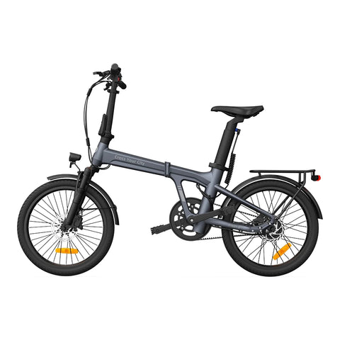 Vélo électrique pliant ADO Air 20 Pro - Moteur 250W Batterie 36V9.6Ah Assisté Autonomie 100KM Freins à Disque Hydrauliques - Gris