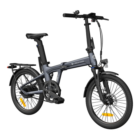 Vélo électrique pliant ADO Air 20 Pro - Moteur 250W Batterie 36V9.6Ah Assisté Autonomie 100KM Freins à Disque Hydrauliques - Gris