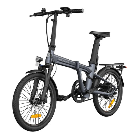 Vélo électrique pliant ADO Air 20 Pro - Moteur 250W Batterie 36V9.6Ah Assisté Autonomie 100KM Freins à Disque Hydrauliques - Gris