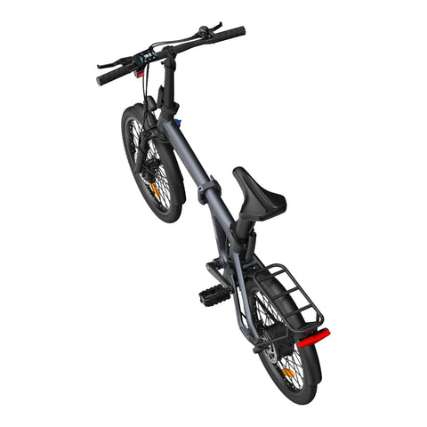 Vélo électrique pliant ADO Air 20 Pro - Moteur 250W Batterie 36V9.6Ah Assisté Autonomie 100KM Freins à Disque Hydrauliques - Gris