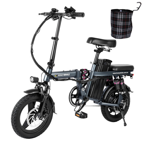 Vélo électrique Honey Whale S6 Pro-S - Moteur 350W Batterie 48V15AH Autonomie 50KM Freins à Disque - Gris