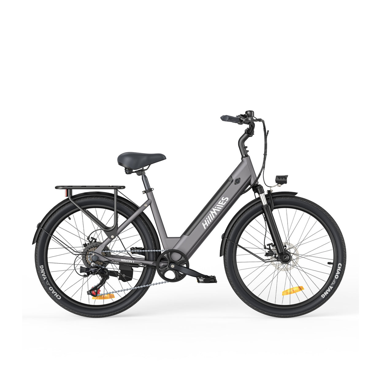 Vélo Électrique HillMilES MileCity 1 - 250W Moteur 36V13Ah Batterie Pneus 26 Pouces Freins à Disques Mécaniques - Gris