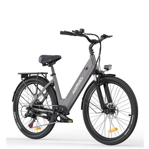 Vélo Électrique HillMilES MileCity 1 - 250W Moteur 36V13Ah Batterie Pneus 26 Pouces Freins à Disques Mécaniques - Gris