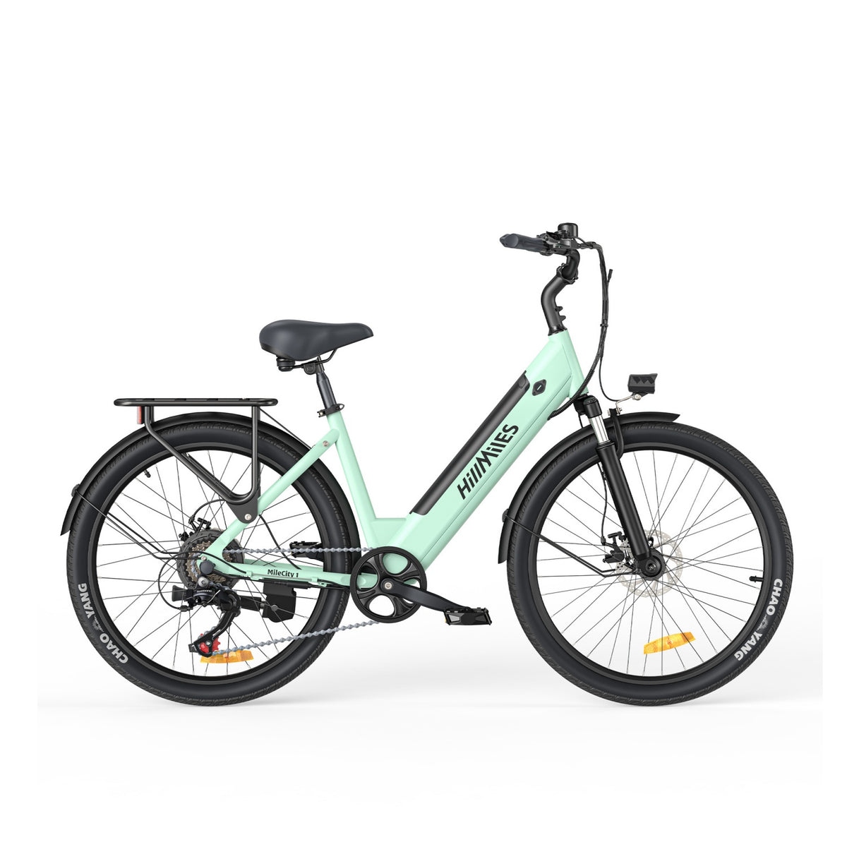 Vélo Électrique HillMilES MileCity 1 - 250W Moteur 36V13Ah Batterie Pneus 26 Pouces Freins à Disques Mécaniques - Vert