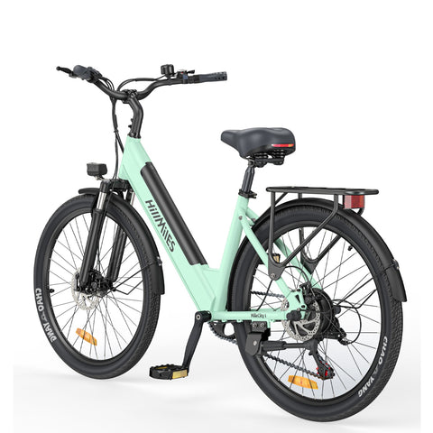 Vélo Électrique HillMilES MileCity 1 - 250W Moteur 36V13Ah Batterie Pneus 26 Pouces Freins à Disques Mécaniques - Vert