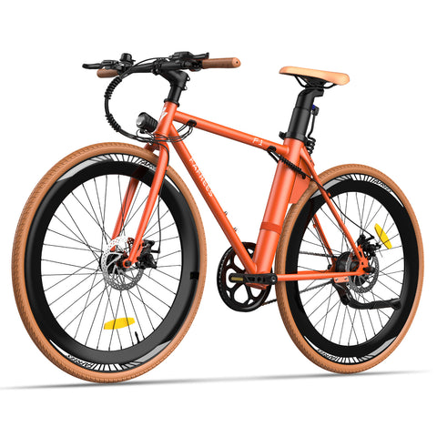 Vélo Électrique FAFREES F1 10AH - 250W Moteur 36V10AH Batterie Pneus 27.5 Pouces Freins à Disques Mécaniques - Orange