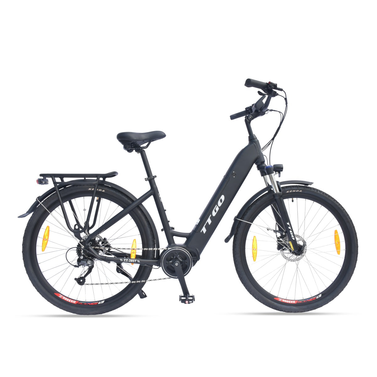 TTGO LK-ZZ-28ST Vélo Électrique - Moteur 250W Batterie 36V20AH Pneus de 28 Pouces Freins à Disque Hydrauliques - Noir