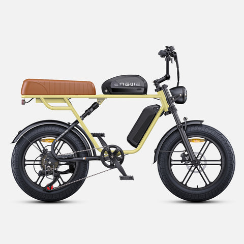 Vélo Électrique ENGWE M1 NL - Moteur 250W Batterie 48V28.6AH Pneus de 20 Pouces Frein à Disque Hydraulique Pommeau de Changement de Vitesse Sans Guidon - Jaune